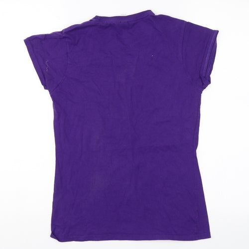 Gildan Womens Purple   Basic T-Shirt Size M  - Christmas