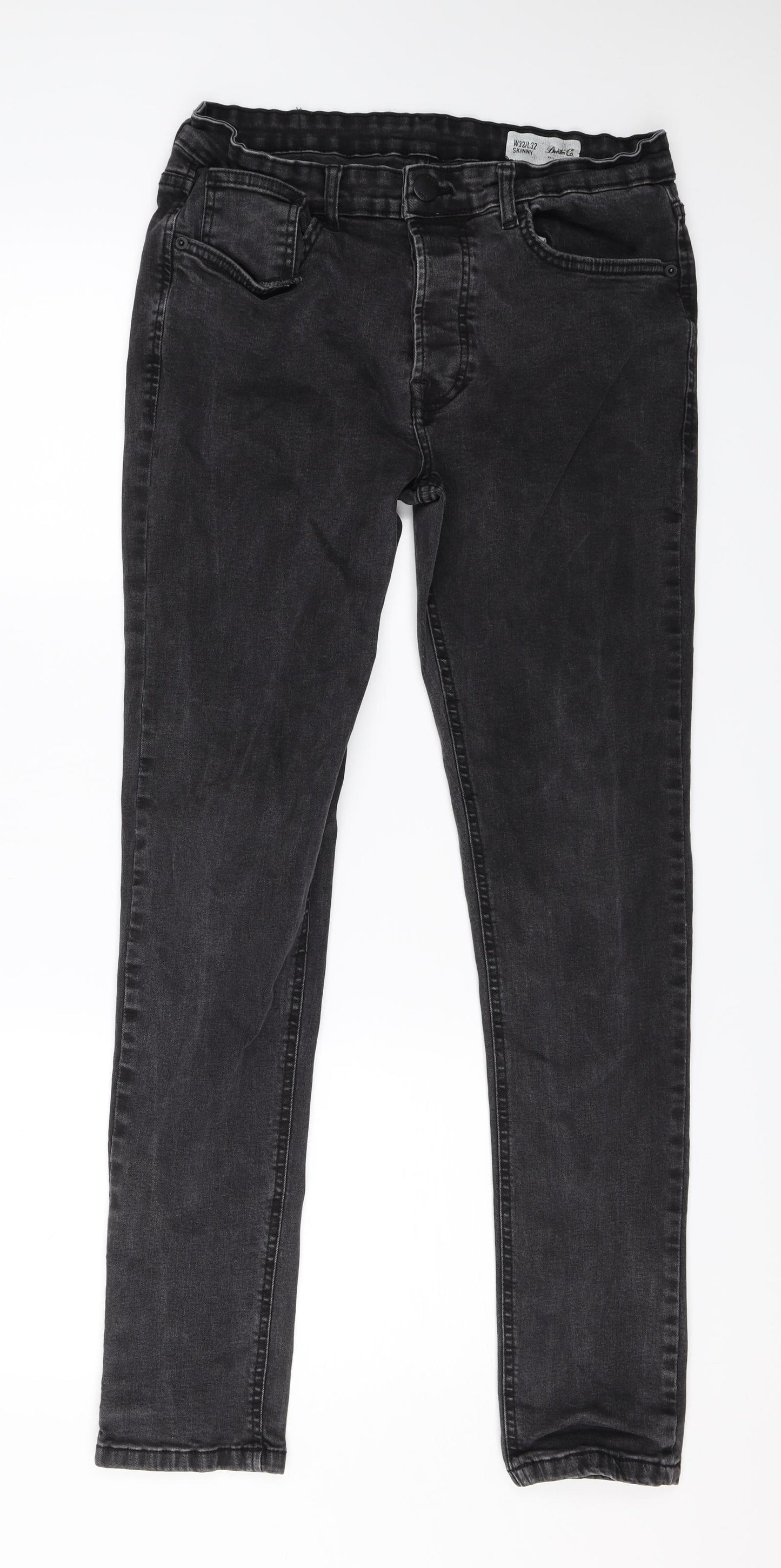 Denim & Co. Mens Black  Denim Skinny Jeans Size 32 L29 in