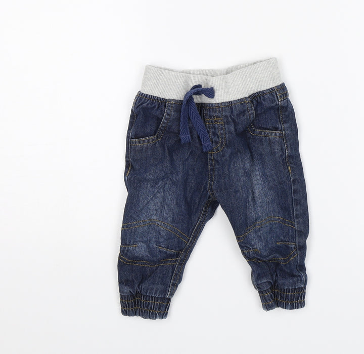 M&S Baby Blue Jogger Trousers Size 3-6 Months