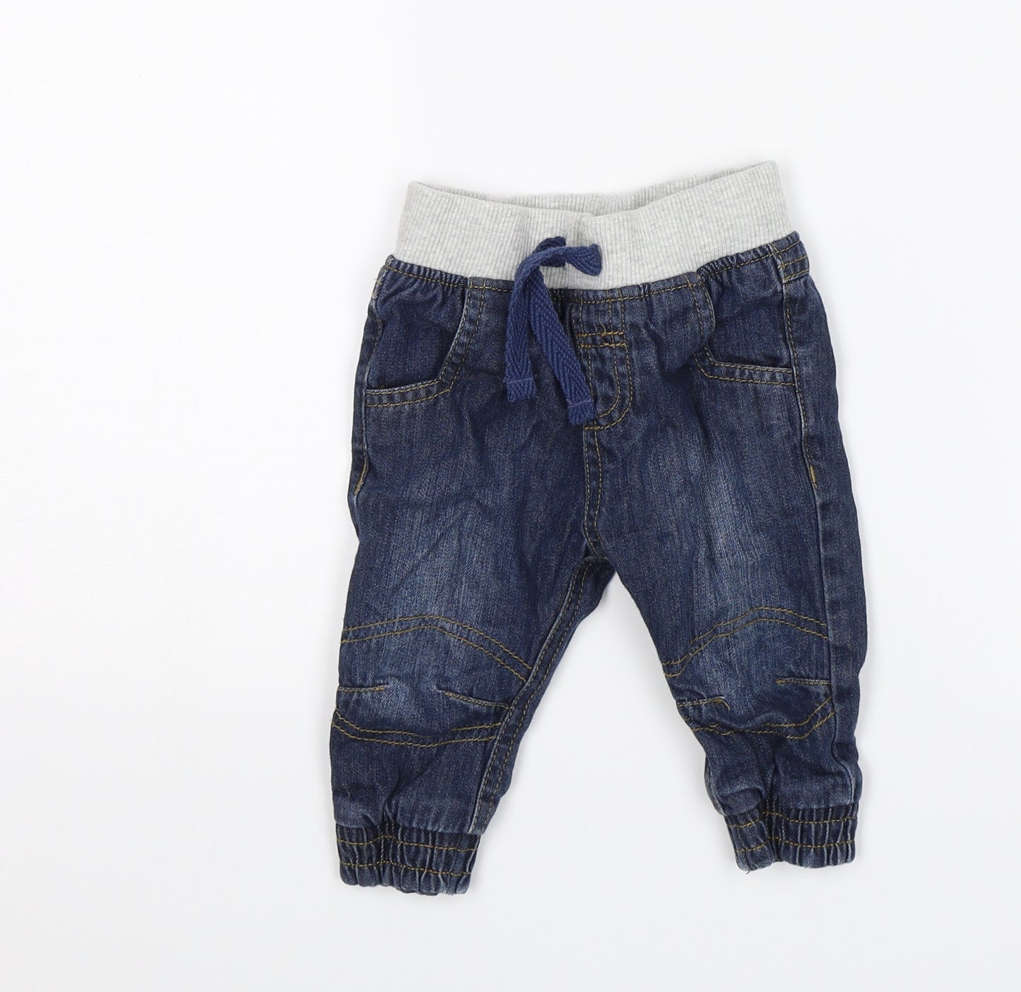 M&S Baby Blue   Jogger Trousers Size 3-6 Months