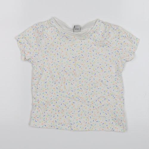 TU Girls White   Basic T-Shirt Size 3-4 Years  - Sprinkles