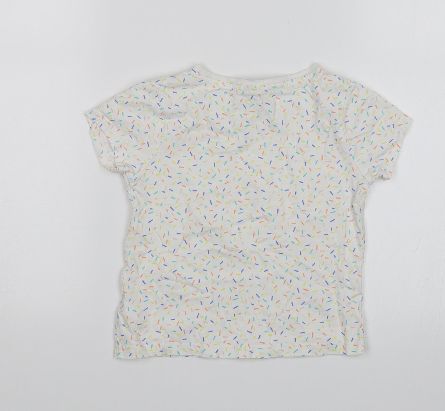 TU Girls White   Basic T-Shirt Size 3-4 Years  - Sprinkles