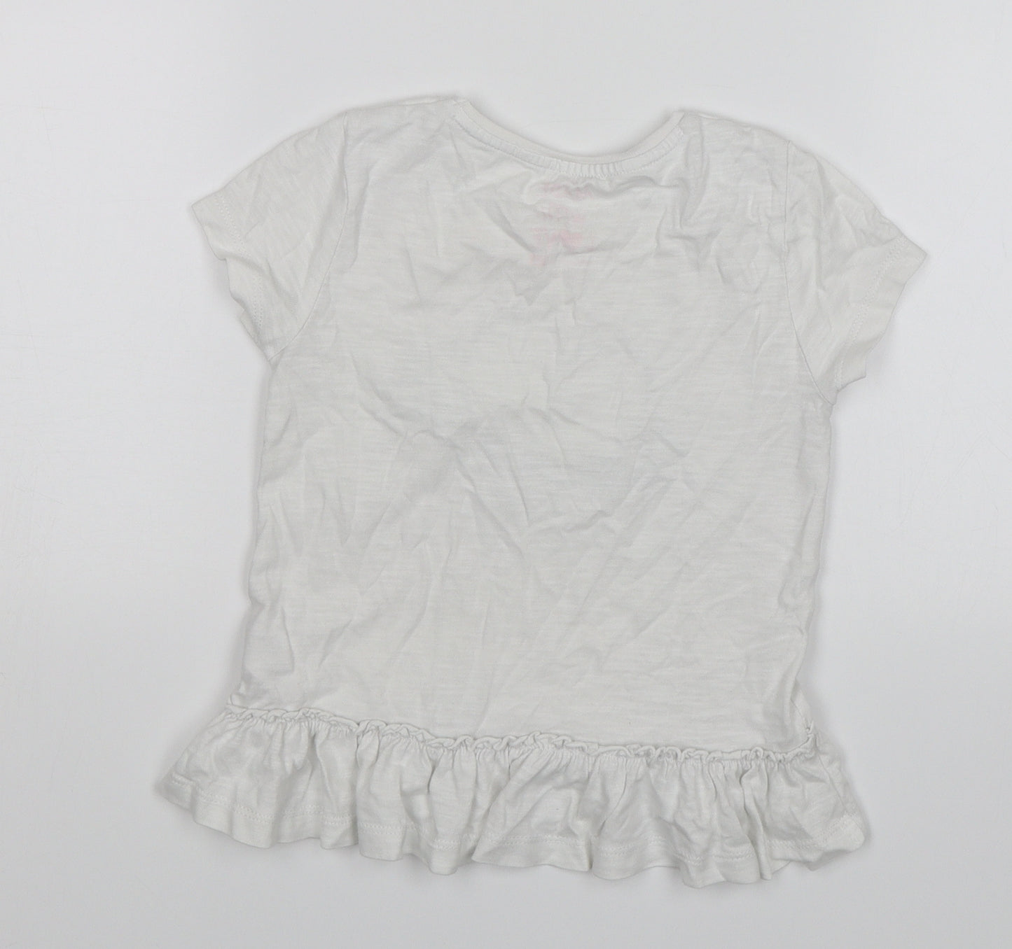 F&F Girls White   T-Shirt Dress  Size 3-4 Years  - Space