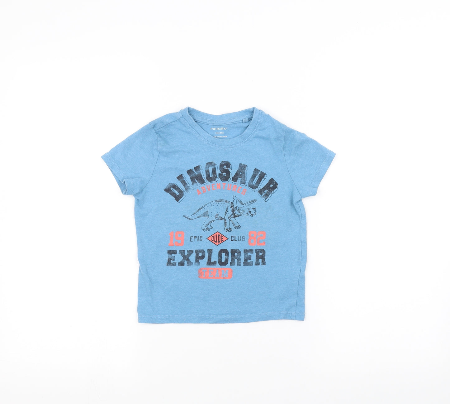 Primark Boys Blue   Basic T-Shirt Size 2-3 Years