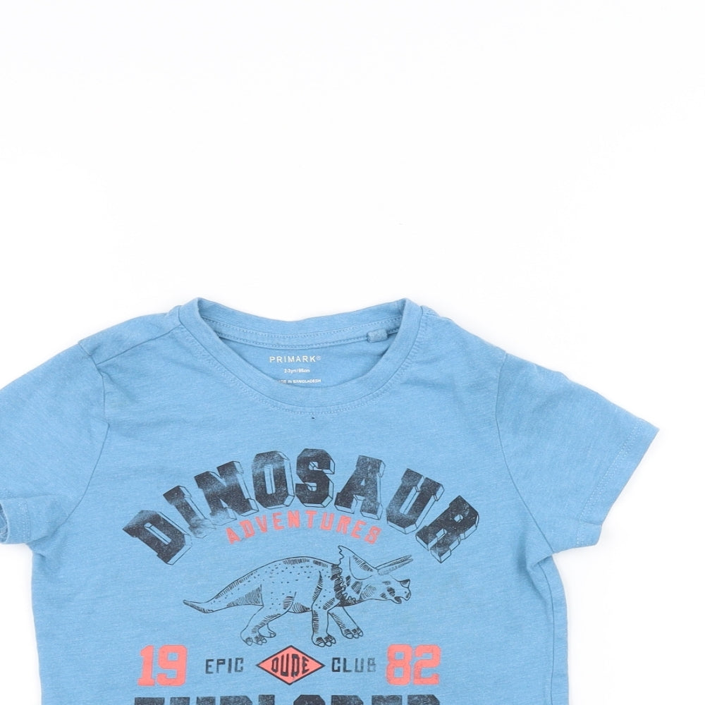 Primark Boys Blue   Basic T-Shirt Size 2-3 Years