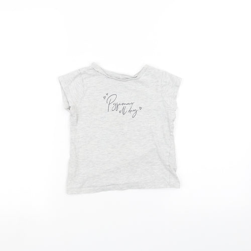 George Girls Grey   Basic T-Shirt Size 4-5 Years