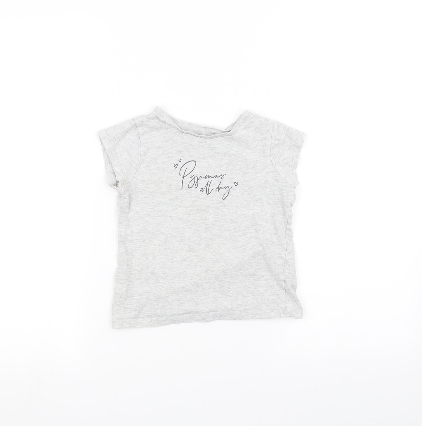 George Girls Grey   Basic T-Shirt Size 4-5 Years