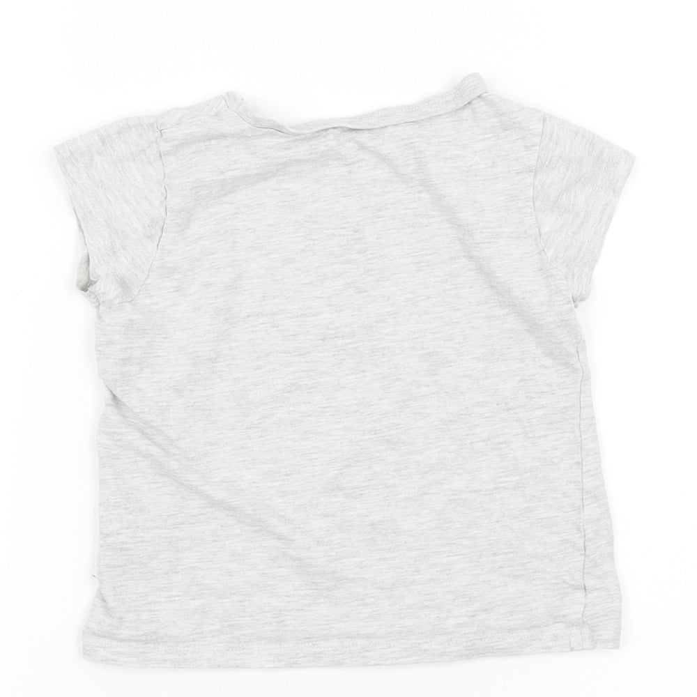 George Girls Grey   Basic T-Shirt Size 4-5 Years
