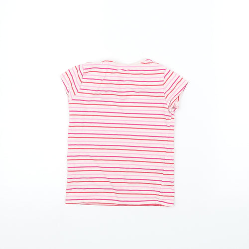 F&F Girls White Striped  Basic T-Shirt Size 4-5 Years