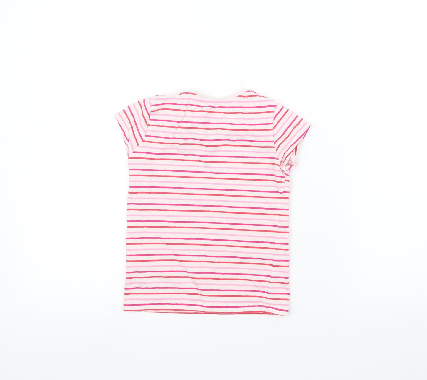 F&F Girls White Striped  Basic T-Shirt Size 4-5 Years