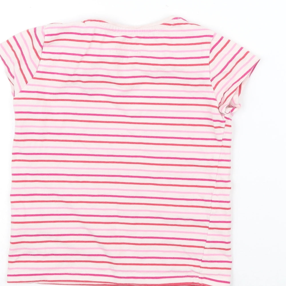 F&F Girls White Striped  Basic T-Shirt Size 4-5 Years