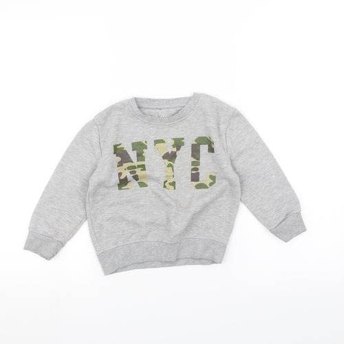 Primark Boys Grey   Pullover Jumper Size 3-4 Years