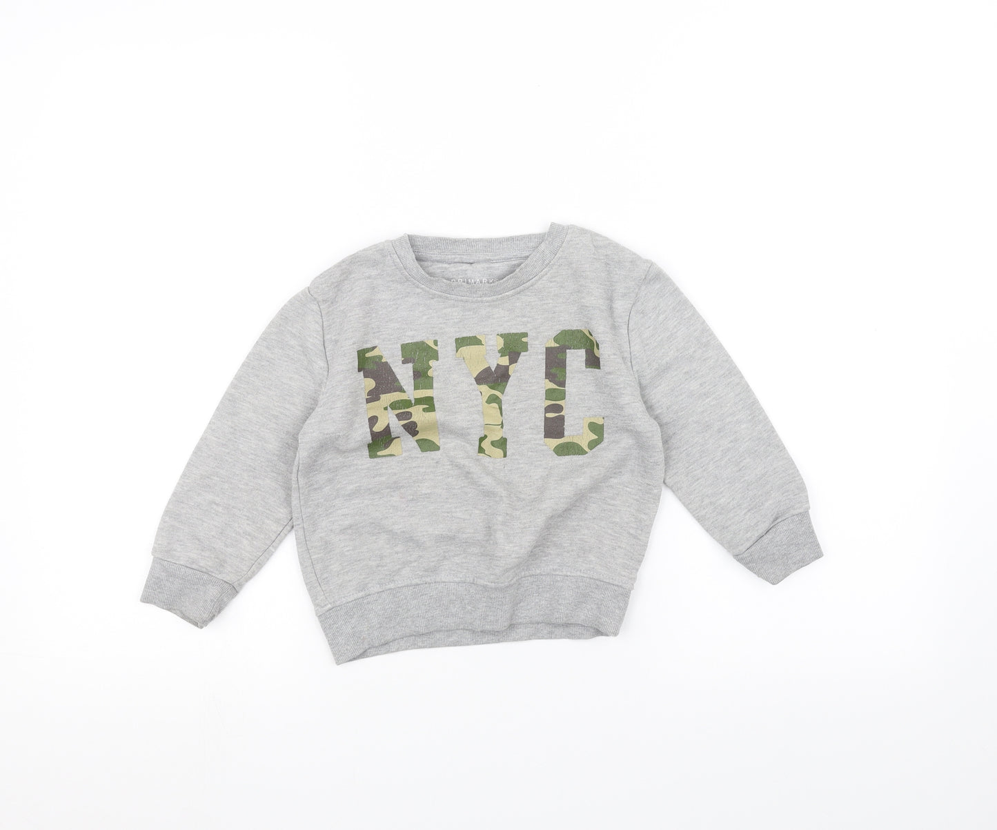 Primark Boys Grey   Pullover Jumper Size 3-4 Years