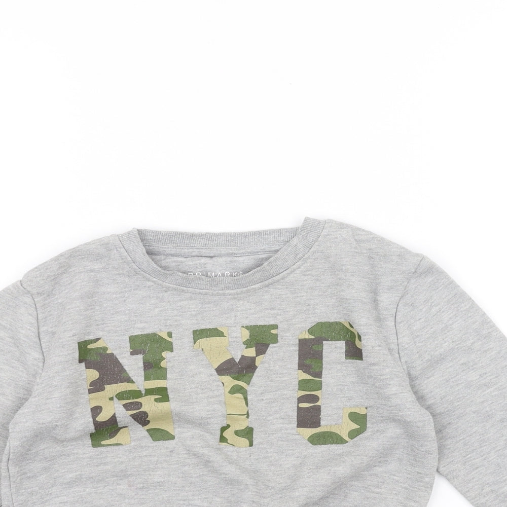 Primark Boys Grey   Pullover Jumper Size 3-4 Years
