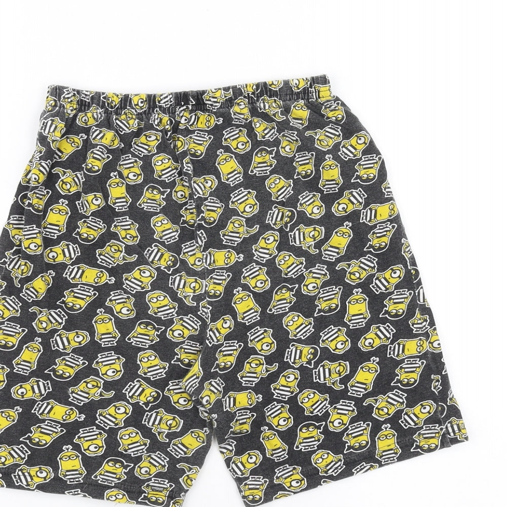 Despicable Me Boys Black   Sweat Shorts Size 9-10 Years