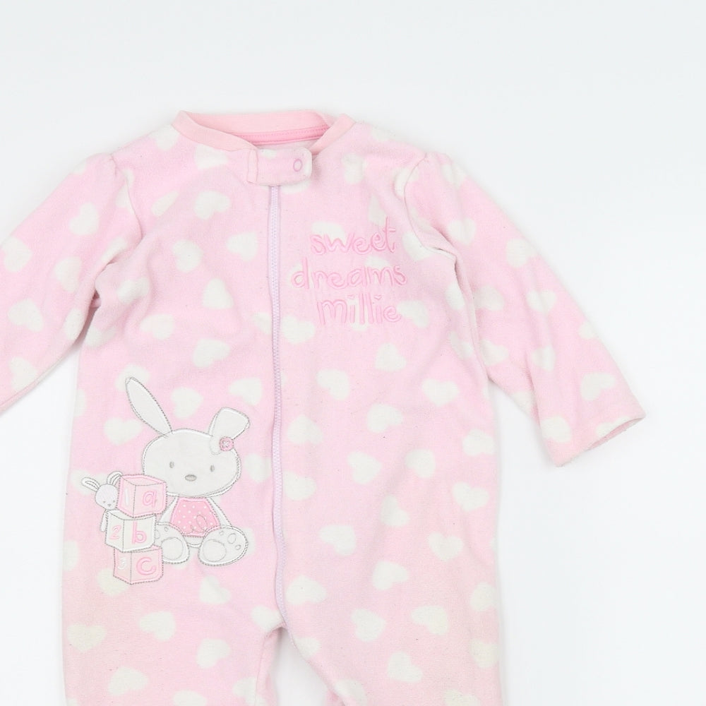 George Baby Pink   Babygrow One-Piece Size 9-12 Months