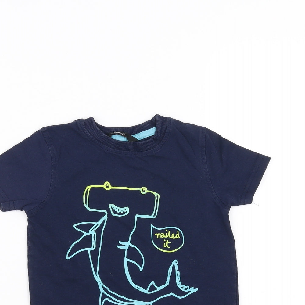 George Boys Blue   Basic T-Shirt Size 2-3 Years