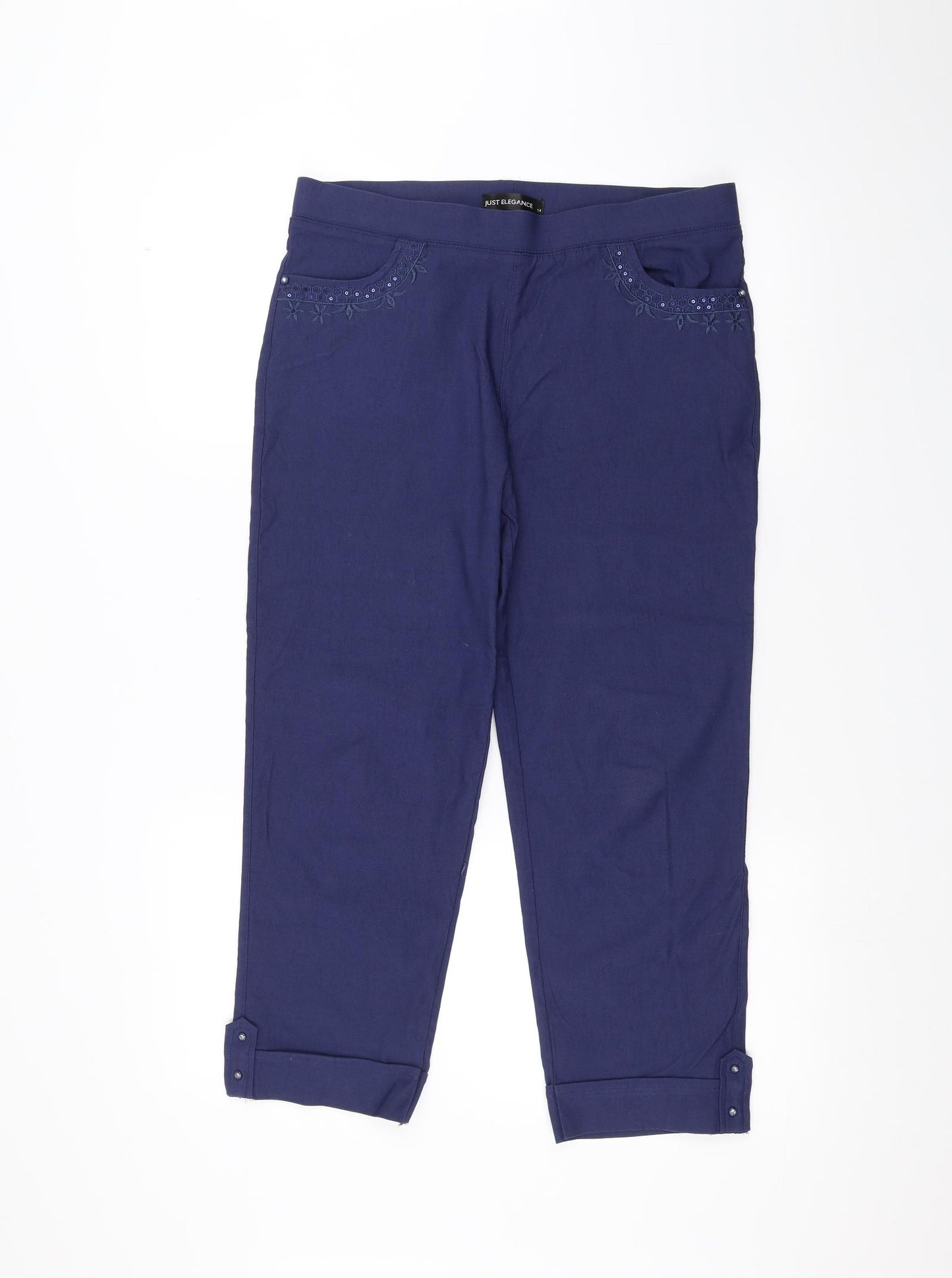 Just Elegance Womens Blue   Trousers  Size 14 L21 in