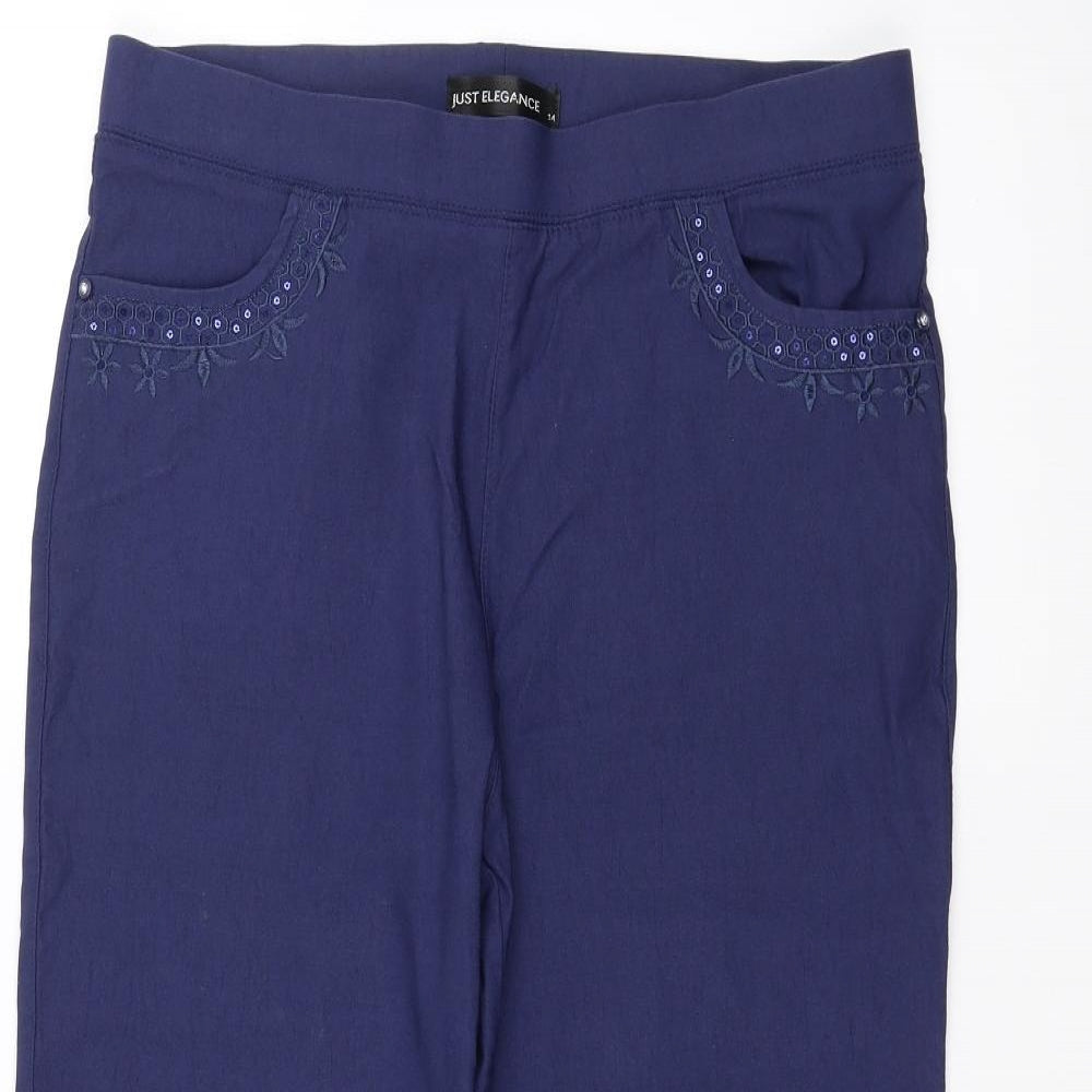 Just Elegance Womens Blue   Trousers  Size 14 L21 in