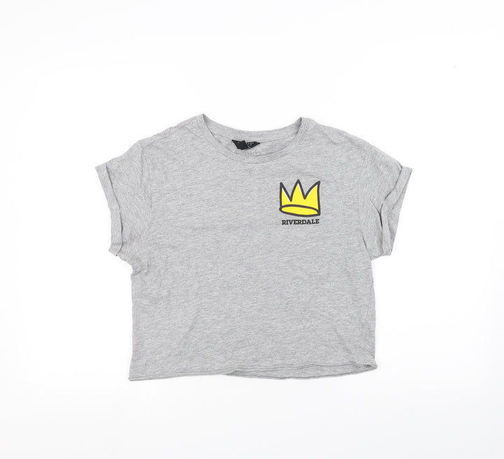 New Look Girls Grey Basic T-Shirt Size 14-15 Years