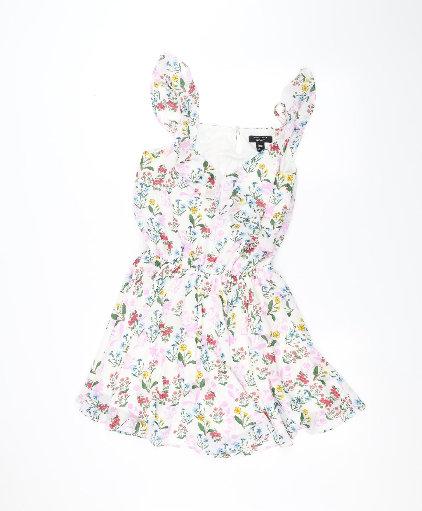 New Look Girls White Floral  A-Line  Size 14 Years
