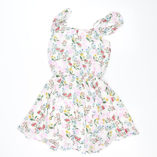 New Look Girls White Floral  A-Line  Size 14 Years