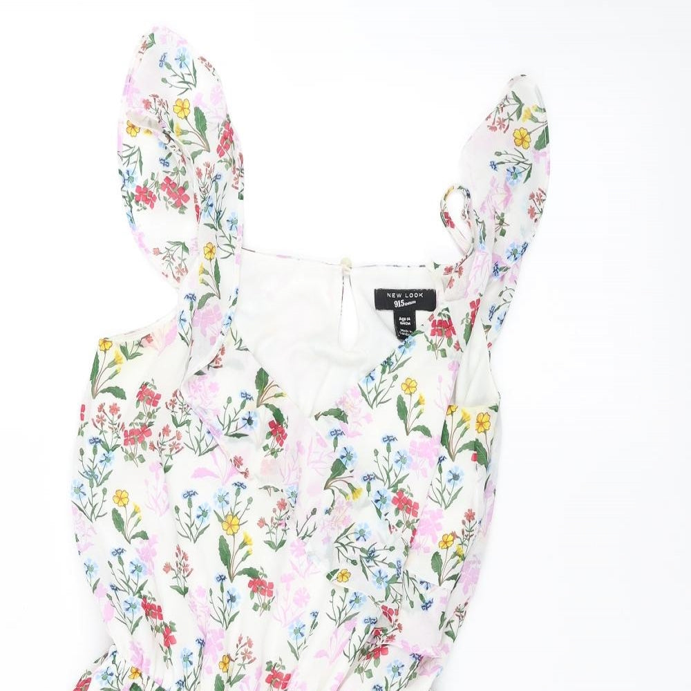 New Look Girls White Floral  A-Line  Size 14 Years