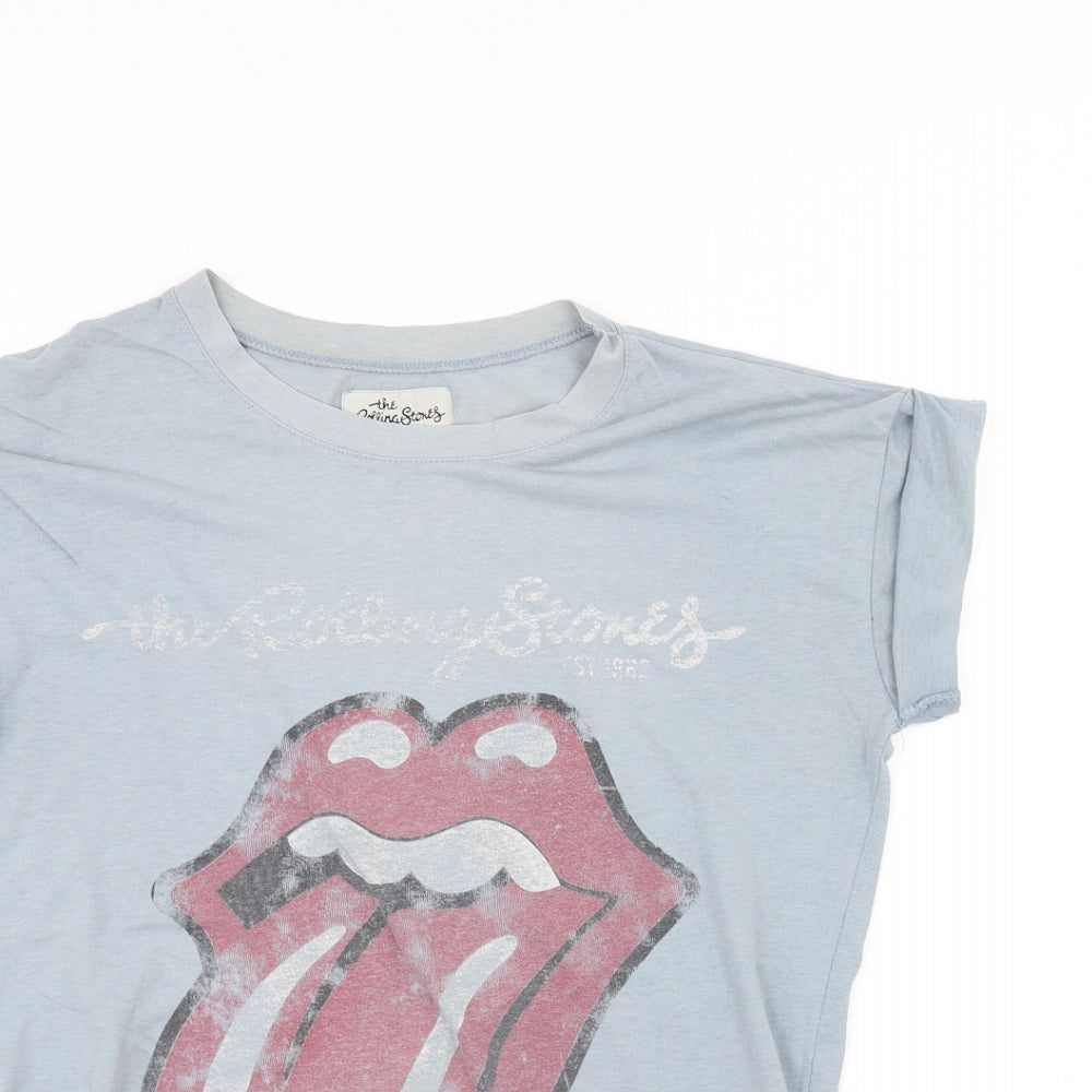 The Rolling Stones Womens Blue   Basic T-Shirt Size 8