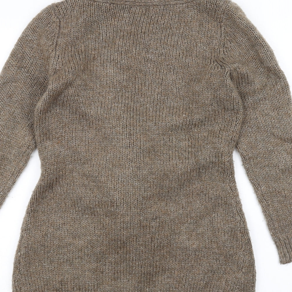F&F Womens Brown  Knit Jacket Coatigan Size 6