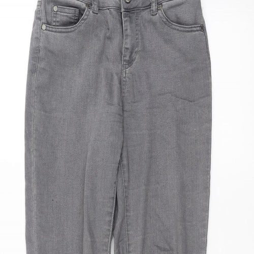 Miss Selfridge Womens Grey   Straight Jeans Size 8 L26 in