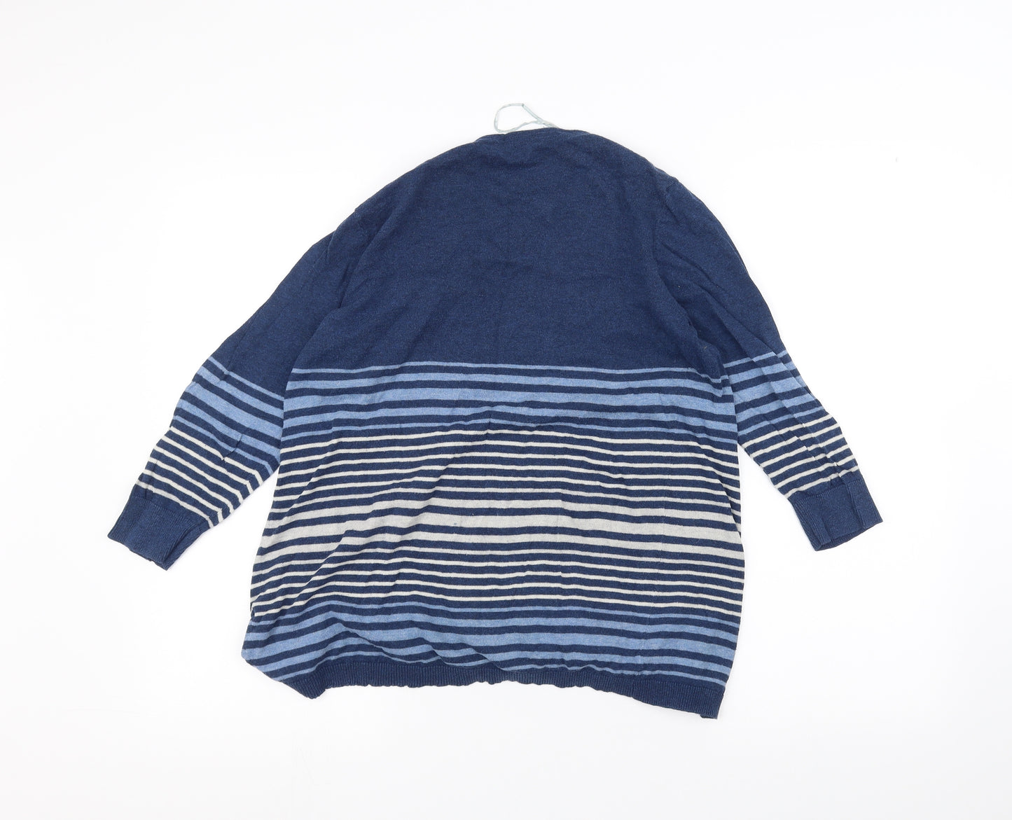 Peacocks Womens Blue Striped  Cardigan Jumper Size 12
