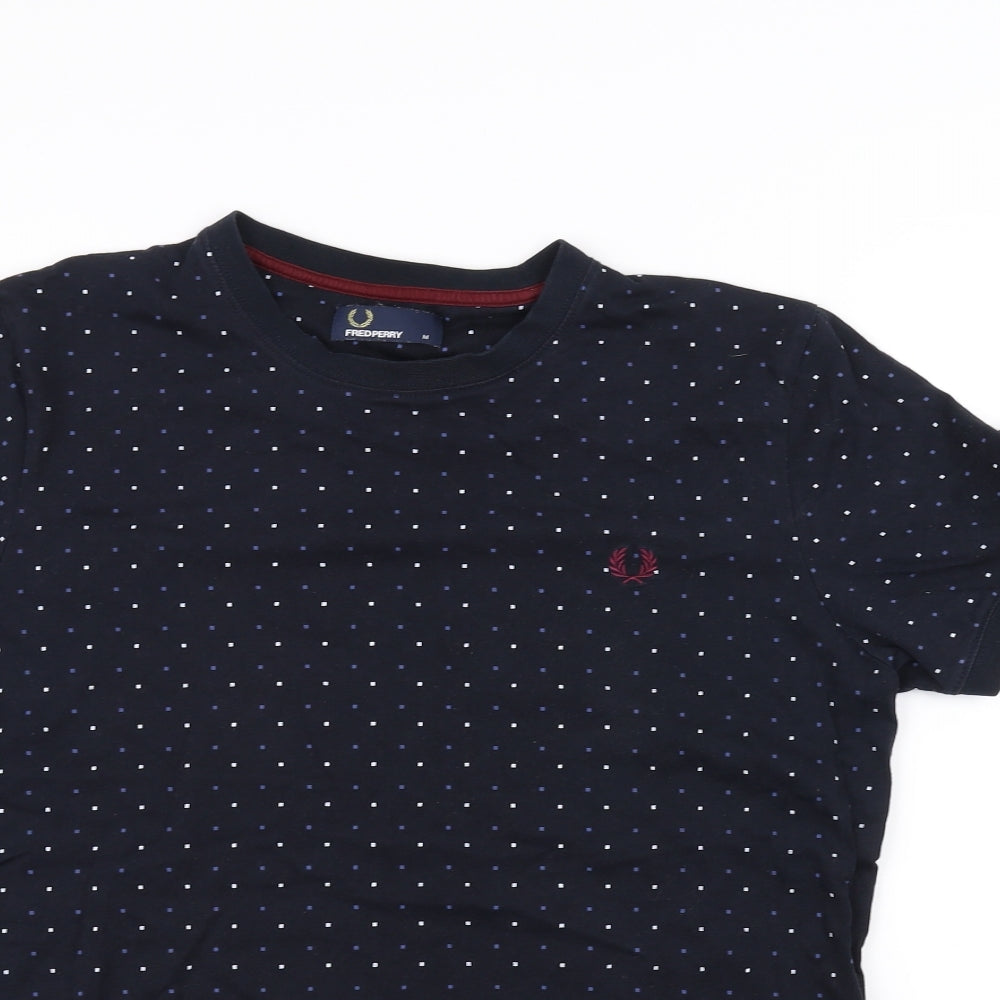 Fred Perry Mens Blue Polka Dot   T-Shirt Size M