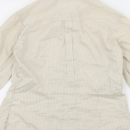 H&M Womens White Striped  Basic Button-Up Size 8