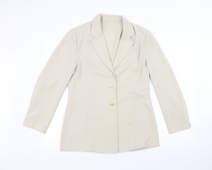 Anne Brooks Womens White Jacket Size 12