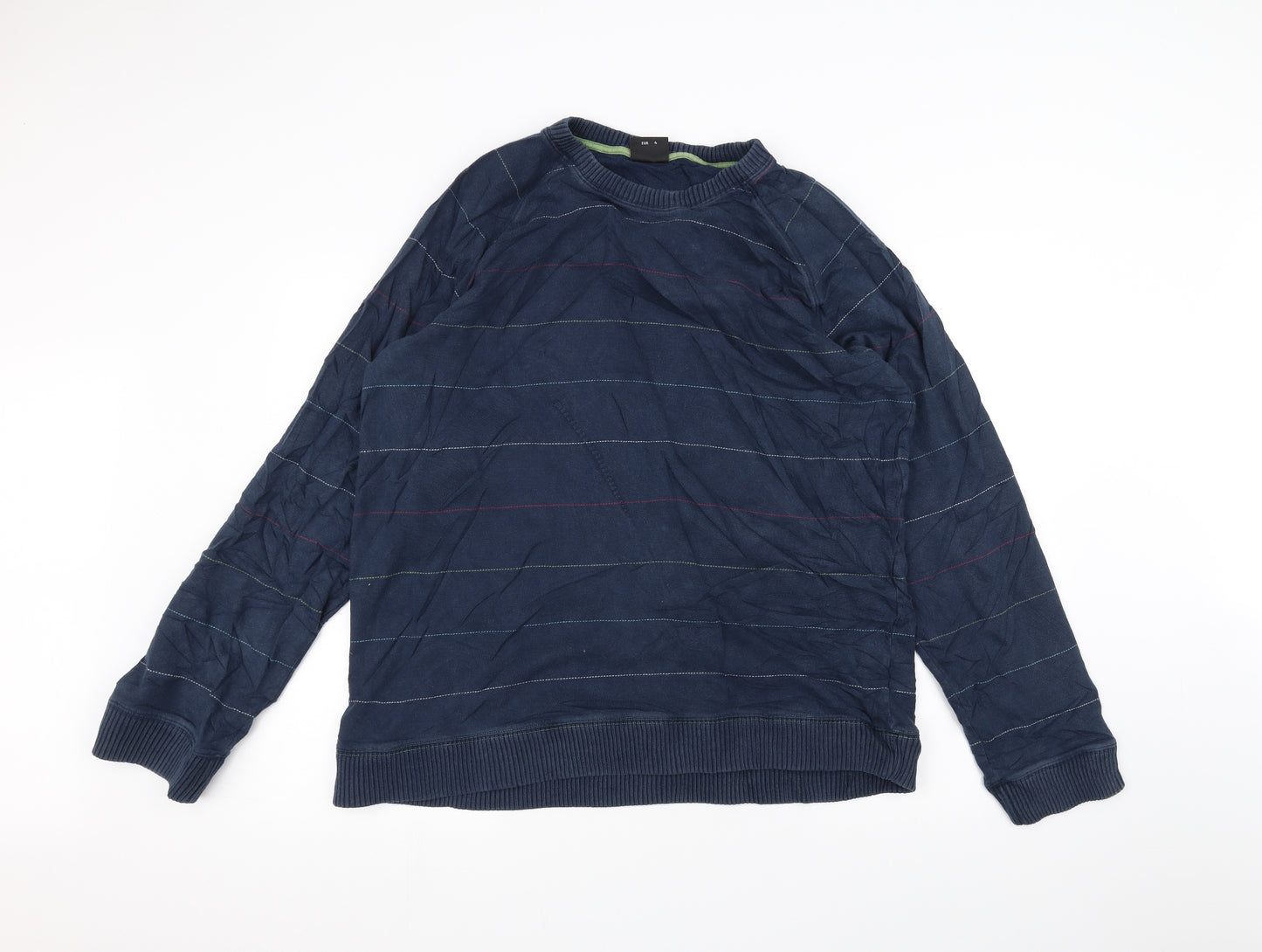 NEXT Mens Blue Striped  Pullover Jumper Size L