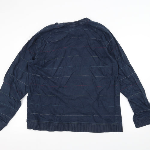 NEXT Mens Blue Striped  Pullover Jumper Size L