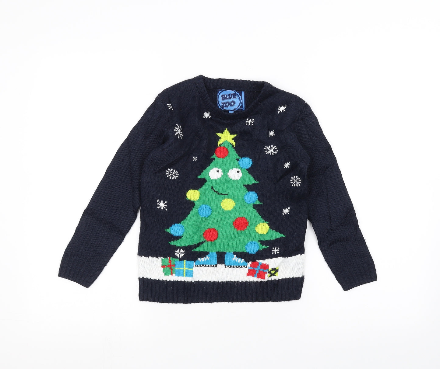 Blue Zoo Boys Blue   Pullover Jumper Size 5-6 Years  - Christmas  Jumper