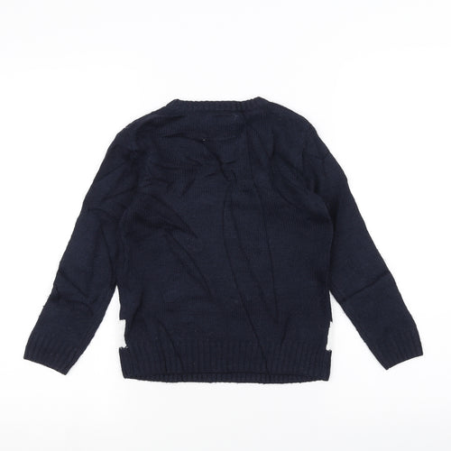 Blue Zoo Boys Blue   Pullover Jumper Size 5-6 Years  - Christmas  Jumper