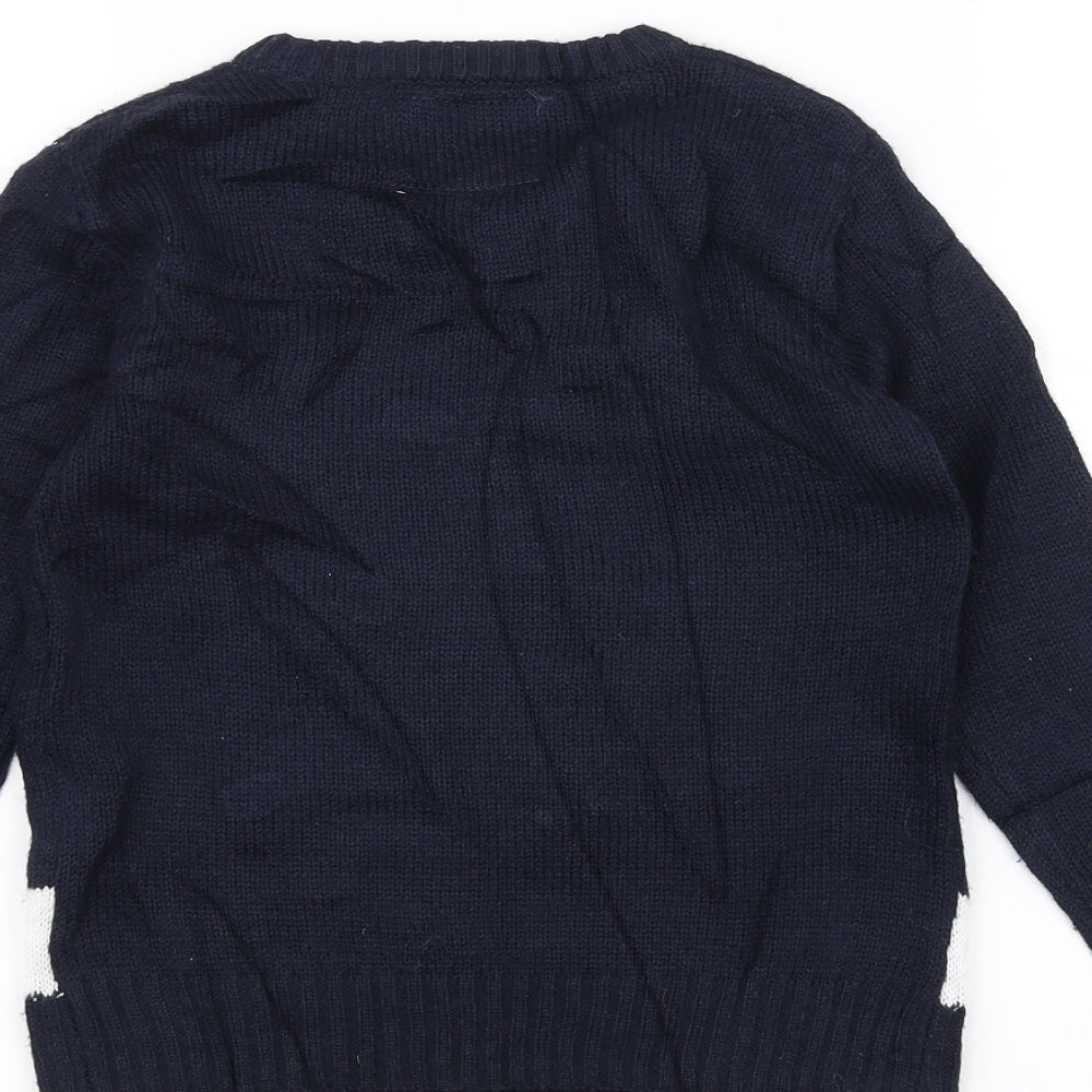 Blue Zoo Boys Blue   Pullover Jumper Size 5-6 Years  - Christmas  Jumper