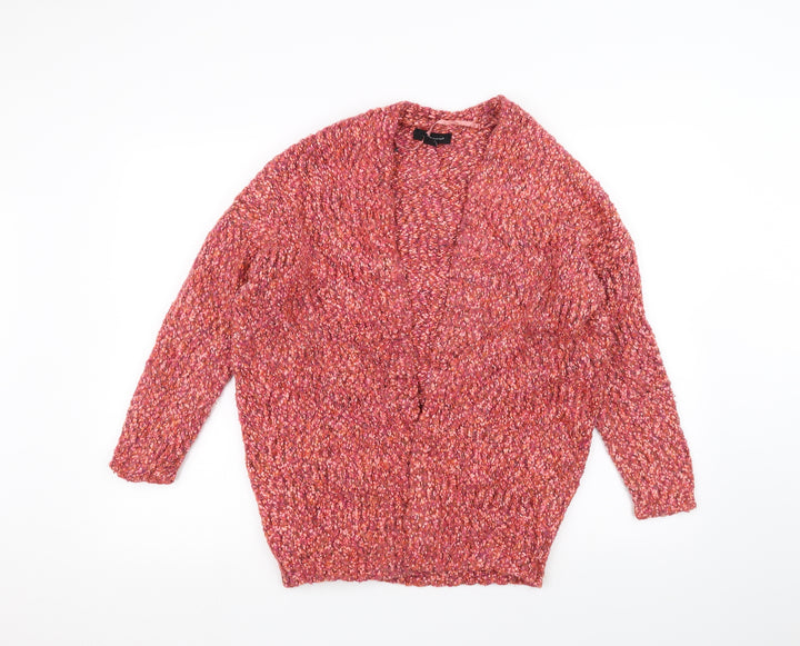 Atmosphere Womens Orange  Knit Jacket Coatigan Size XS