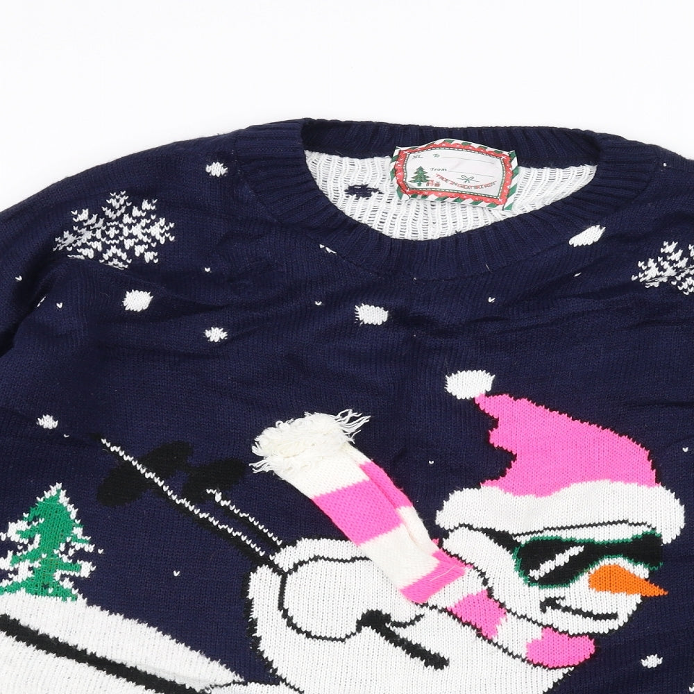 Matalan Womens Blue  Knit Pullover Jumper Size 2XL  - Christmas  Jumper