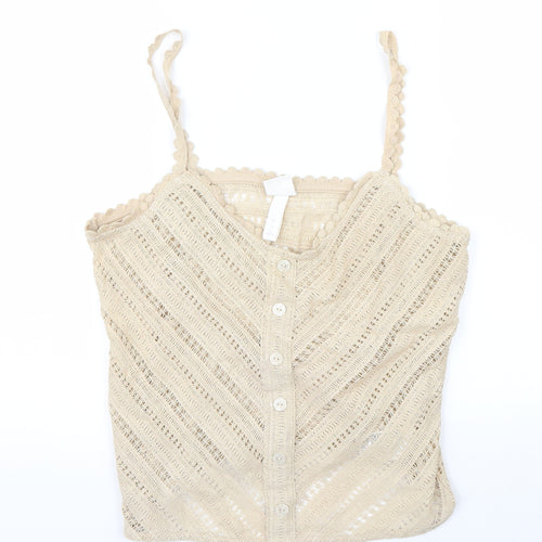 H&M Womens Beige  Knit Camisole Tank Size S