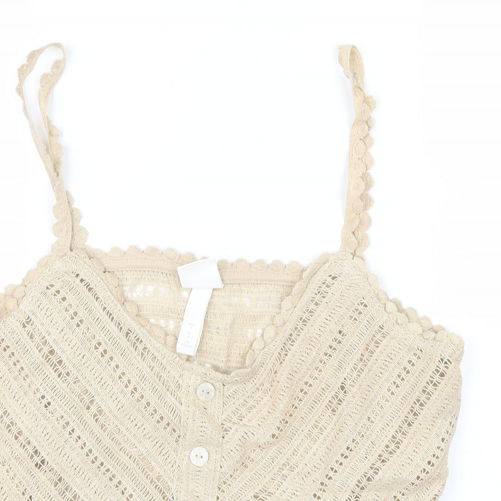 H&M Womens Beige  Knit Camisole Tank Size S