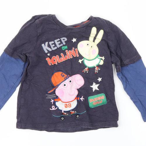 Peppa Pig Boys Blue   Basic T-Shirt Size 12-18 Months  - Peppa Pig