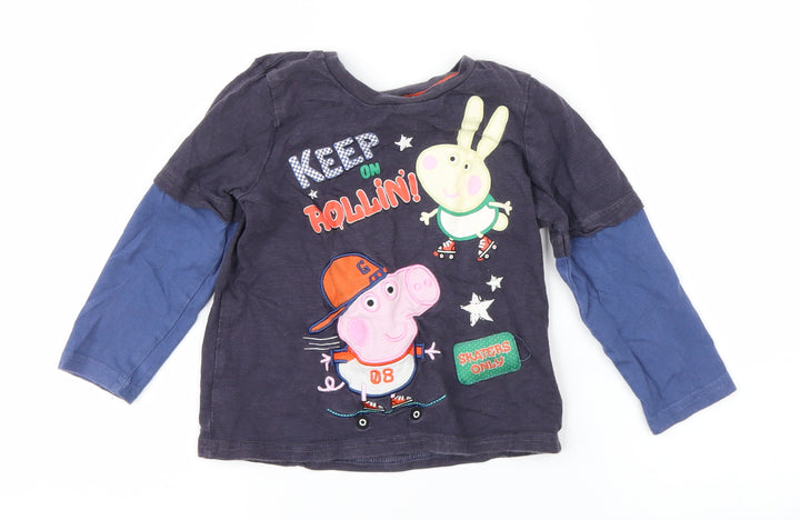 Peppa Pig Boys Blue   Basic T-Shirt Size 12-18 Months  - Peppa Pig