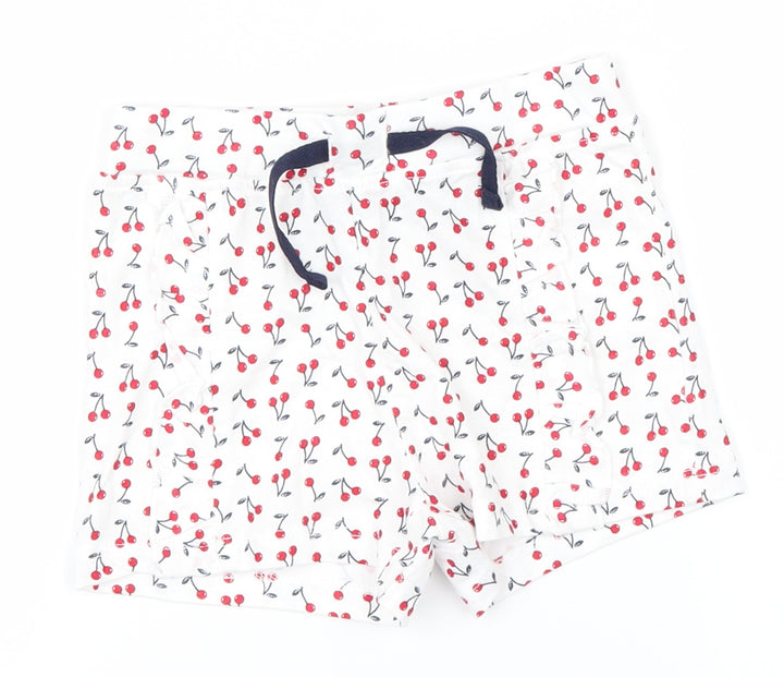 Primark Girls White Polka Dot Pyjama Pants Size 18-24 Months - cherries