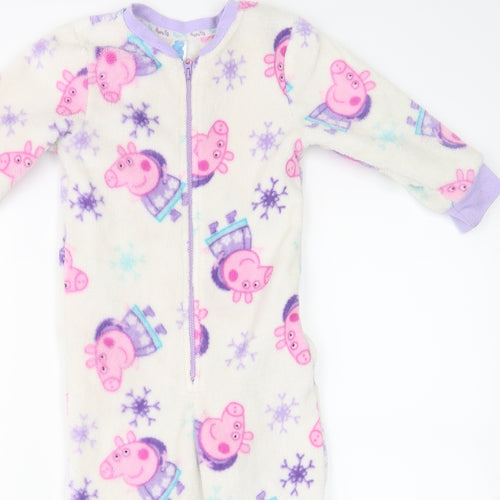 Peppa Pig Girls White   Bodysuit One-Piece Size 3-4 Years