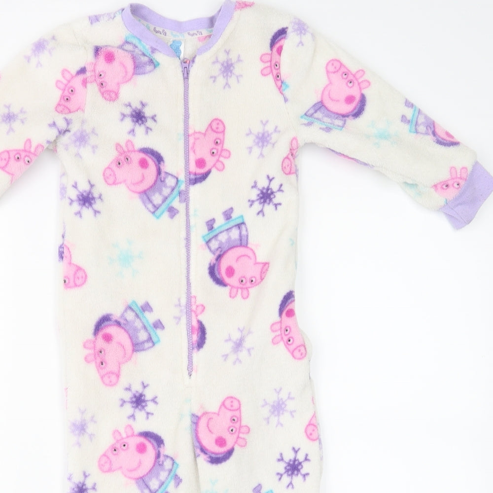 Peppa Pig Girls White   Bodysuit One-Piece Size 3-4 Years