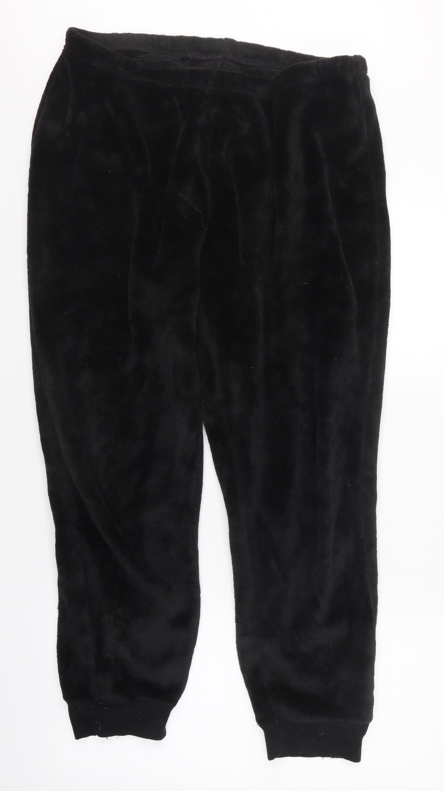 Marks & Spencer Womens Black  Fleece Sweatpants Trousers Size 14 L26 in
