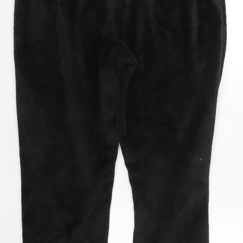 Marks & Spencer Womens Black  Fleece Sweatpants Trousers Size 14 L26 in